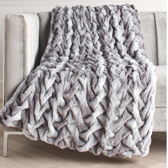 Z Gallerie Bedding Z Gallerie Faux Fur Brixton Throw Blanket Poshmark